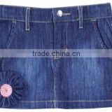 Stylish girls lovely blue denim supper mini jeans skirts floral jeans skirts manufacturer