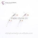 E77997K01 Pearl Stainless Steel Single Stone No Hole Earring Designs From Pearl Updated Collection thumbnail-3
