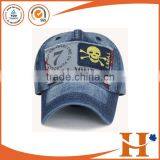 2015 New Fashion Unisex Custom Embroidery Jeans Cow Vintga Applique Baseball Hats thumbnail-1