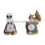 Resin solar light owl animal figurines