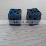 natural semi precious stone dice-Blue sodalite stone carving dice with red color dots