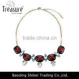 European and American Fashion High-grade Resin Diamond Gemstone Necklace Retro Enamel Trade Clavicle Chain Necklace Gold Chain thumbnail-1