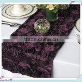 YHR#06 Rosette Satin Banquet Wedding Wholesale Table Runner Cloth Overlay Linens thumbnail-1