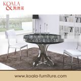 Round Marble Dining Table Set in Stainless Steel Legs A337#