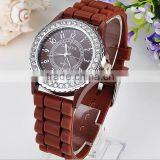 Funky Stylish Rhinestones Chronograph Silicone Watch Display Quartz Wrist Watch Custom thumbnail-1