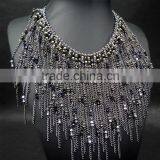 Water Drop Tassel Collar Necklace For Women Crystal Bead Brand Necklace Fashion Jewelry thumbnail-3