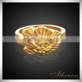 18K Gold Plated Flower Shape Copper Smooth Wholesale Gay Men Ring thumbnail-2