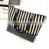Stripe Fashion Leisure Canvas Bag thumbnail-1