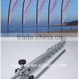 flying banner Steel Screw Spike(DL490)/events on sand like beach