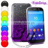Ultra High Quality 3D Raindrops Gradient Color Style Transparent Hard PC Case For Sony M5 Mobile Phone Case Cover