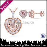 Floating Charm 925 Silver Champagne Stone Pendant thumbnail-2