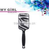 MY GIRL Hair Brush Comb Silver Color Bling Crystal Resin Long Handled Soft Bristles Brush thumbnail-2