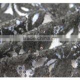 Latest Design Thin Net Embroidered Sequin Fabric, Black Flower Embroidery Sequin Fabric Textile for Dress thumbnail-6