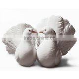 White Glazed Couple Of Doves Figurine thumbnail-1