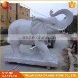 Small White Stone Granite Garden Outdoor Elephant Statue Carving thumbnail-3
