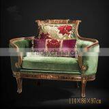 Elegant Emerald Green Living Room Sofa, Noble Solid Wood Carved 3+2+1 Sofa Set, British Royal Furniture thumbnail-2