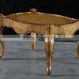 Vintage Style Living Room Coffee Table With Hand Painted, Leisure Wooden Curio Side Table thumbnail-1