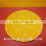 High Quality Wholesale Yellow Ceramic Plate With Polka Dots thumbnail-2