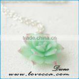 Wedding Bridal Jewelry Flower Necklace Green Mint Succulent Necklace thumbnail-2