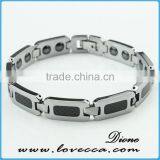 Large Heavy Black Silver Link Bangle Chain Men's Tungsten Bracelet thumbnail-5