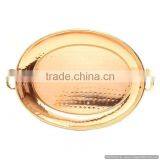 Copper Plated Oval Hammered Tray thumbnail-1