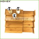 Bamboo corner spice rack/ kitchen storage shelf Homex-BSCI