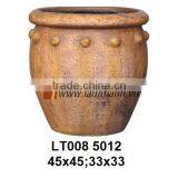 Southern Vietnam Manufacturer Ancient Indoor Round Poly Antique Rock Vase
