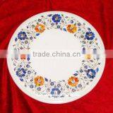 Handmade White Makarana Marble Inlay Table Tops thumbnail-1