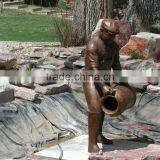 Outdoor Garden Decoration Handicraft Bronze Sculpture Offishery Workers thumbnail-3