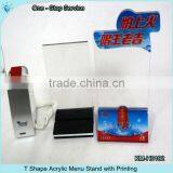 Customize T Shape Acrylic Pos Display Menu Holder thumbnail-2