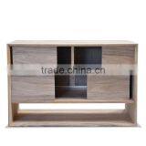Buffet Console Minimalist Sliding Door Teak Wood Furniture for Hotel thumbnail-3
