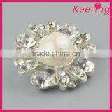 Decorative Wholesale Alloy Rhinestone Pearl Button for Decoration WBK-1491 thumbnail-3