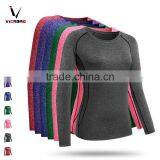 Custom Comfortable Professional Blank Long Sleeve Women Fitness Gym Sport T-shirt thumbnail-1