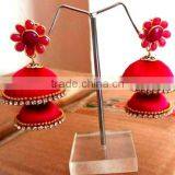 Indian Silk Thread Jhumka Earrings ,factory Direct Fashion Jewelry thumbnail-2