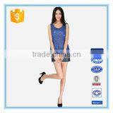 Wholesale Sleeveless Blue Anti-shrink Ladies Fashion Vest Sequin Top thumbnail-1