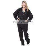 Wholesale Zipper Thick Flannel Soft XXL Hoodie Footless Onesie thumbnail-2