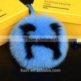 Fox Fur Ball Bag Pendant Letter Ball Keychain 14-15CM Big Ball Fashion Accessory thumbnail-2