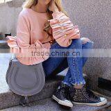 Casual Pink Long Sleeve Women Streetwear Black Custom Hoodies Soft Chic Style thumbnail-3