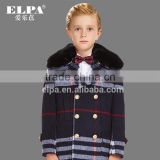 ELPA handsome kids coat rabbit hair fur collar winter warm wool overcoat