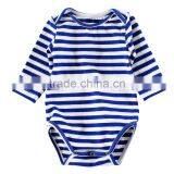 ShiJ 32S 180g Combed Cotton Indiana Striped Long Sleeve Baby Clothes Romper thumbnail-2