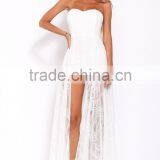 Custom White Lace Dress/White Lace Half Sleeve Dress/White Lace See-through Prom Dress Wholesale Dress thumbnail-3