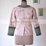 Handmade Boho Jacket With Embroidery, Made of Kantha Fabric ~ Large thumbnail-4