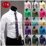 Wholesale Walson Men's Slim Fit Business Formal Dress Shirt New Arrival Long Sleeve Cotton Shirt Quality Choice Apparel thumbnail-1