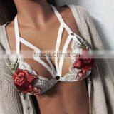 2017Wholesale Price Women Halter Hollow Floral Sexy Bra thumbnail-1
