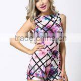 Fashion Sleeveless Adult Casual Jumpsuits Rompers Women Stylish Floral Romper for Sale thumbnail-3