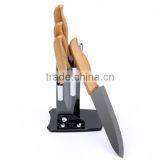 2017 New High Quality Bamboo Handle Ceramic Knife Blade Black Suit Exquisite Kitchen Knife With Holder thumbnail-2
