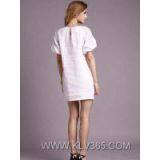 Women Fashion Puff Sleeve Short Dress Beaded Dress thumbnail-2
