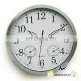 Brushed Aluminum Wall Clock With Temperature And Humidity