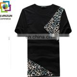 Male Short-sleeve Tshirts Printing Leopard O-neck Tight Plain T shirt