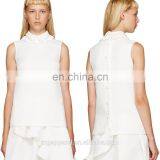 New Fashion Lady Blouse & Top Designs Ivory Beaded Collar Woman Blouse thumbnail-1